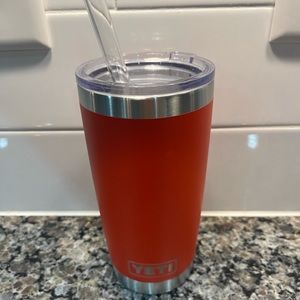Red Yeti Tumbler with straw